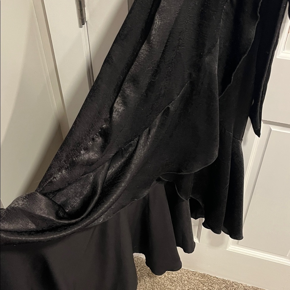 Flounce London Wrap Front Midaxi Dress in Black US Size 6 - Picture 6 of 12